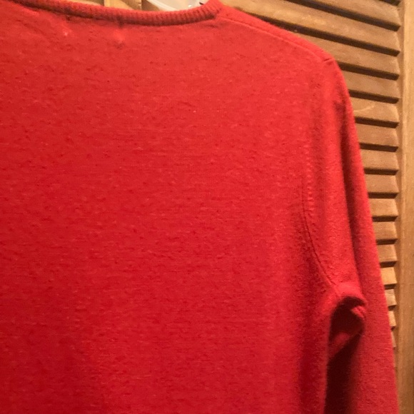 Tian Collection Red Knit Sweater with Sequins Front & Beaded Hem - Picture 15 of 16